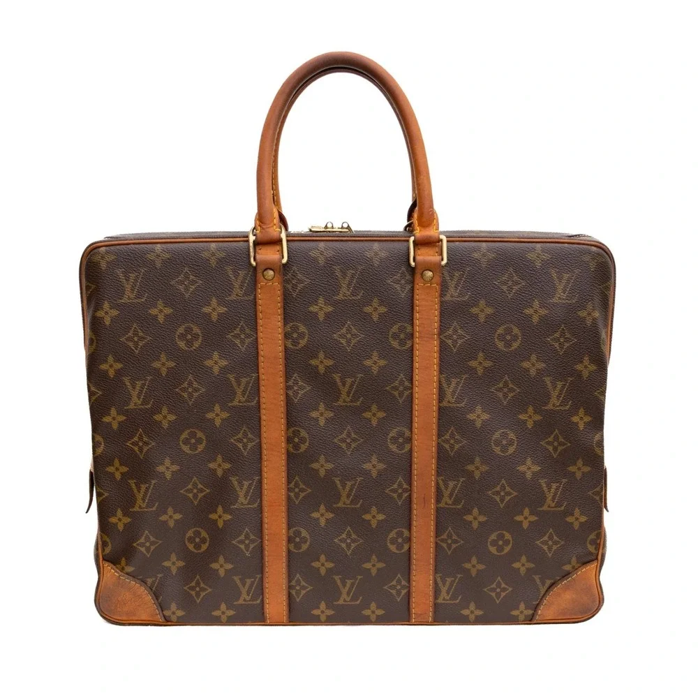 Louis Vuitton Monogram Briefcase Vintage Business Bag France Leather Laptop Case - Picture 2 of 13